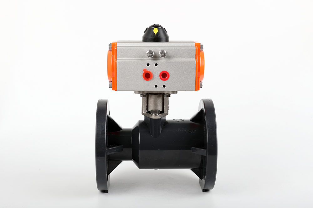 贵南气动法兰一体球阀